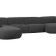 WOOOD EKSKLUSIV Polly sofa U-form, venstre - gr polyester
