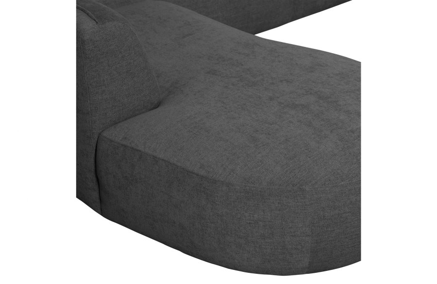 WOOOD EKSKLUSIV Polly sofa U-form, venstre - gr polyester