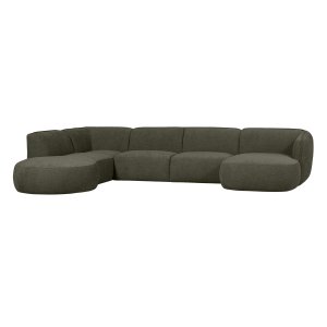WOOOD EXCLUSIVE Polly Sofa U-Form, links - grünes Polyester