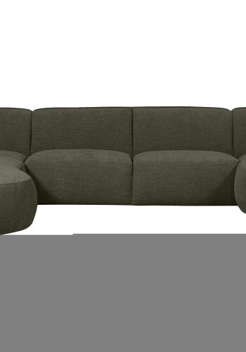 WOOOD EKSKLUSIV Polly sofa U-form, venstre - grnn polyester