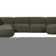 WOOOD EKSKLUSIV Polly sofa U-form, venstre - grnn polyester