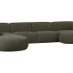 WOOOD EKSKLUSIV Polly sofa U-form, venstre - grnn polyester
