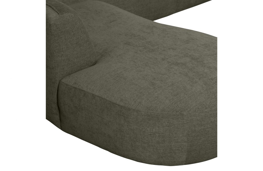 WOOOD EKSKLUSIV Polly sofa U-form, venstre - grnn polyester