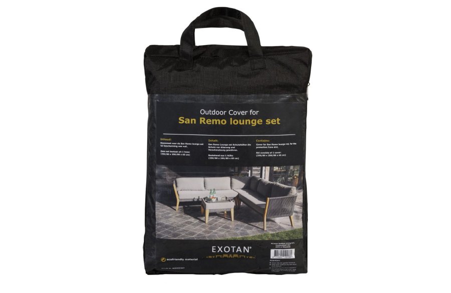 EXOTAN San Remo beskyttelsesdeksel til hage lounge hjrnesett - svart