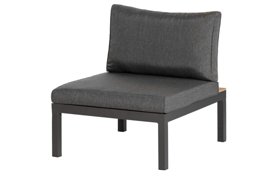 EXOTAN La Vida senter lounge sofa - antrasittgr stoff, teak og aluminium