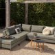 EXOTAN Capri loungehj�rnesofa, venstre - gr�n stof og aluminium