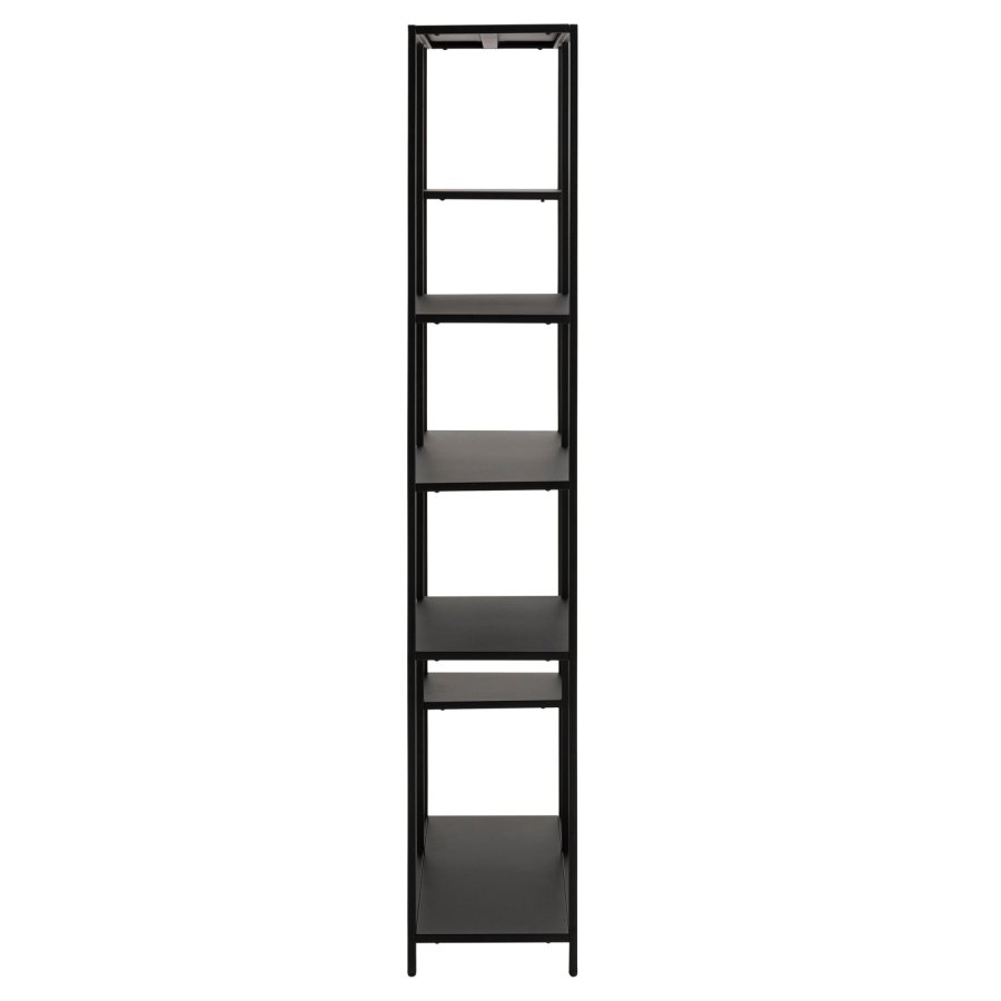 ACT NORDIC Newcastle bogreol, m. 6 hylder - sort metal(H:165cm x79,5cm x 30cm)