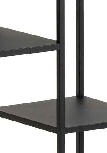 ACT NORDIC Newcastle bogreol, m. 6 hylder - sort metal(H:165cm x79,5cm x 30cm)