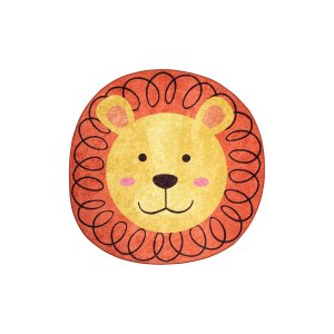 TEPPI Leon matta för barn, rund - flerfärgad polyester (140)