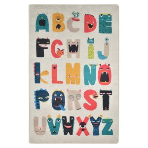 TEPPI Monsters matta för barn, rektangulär - flerfärgad polyester (100x160)