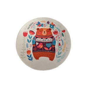 TEPPI Sweet Bear matta för barn, rund - flerfärgad polyester (140)