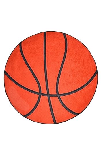 TEPPI Basketball gulvtppe til brn, rund - multifarvet polyester (140)