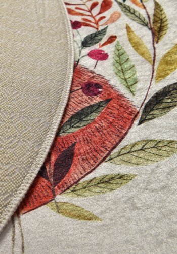 TEPPI Bears gulvtppe til brn, rund - multifarvet polyester (140)