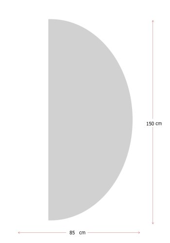 TEPPI Rainbow gulvtppe til brn, halvrund - multifarvet polyester (85x160)