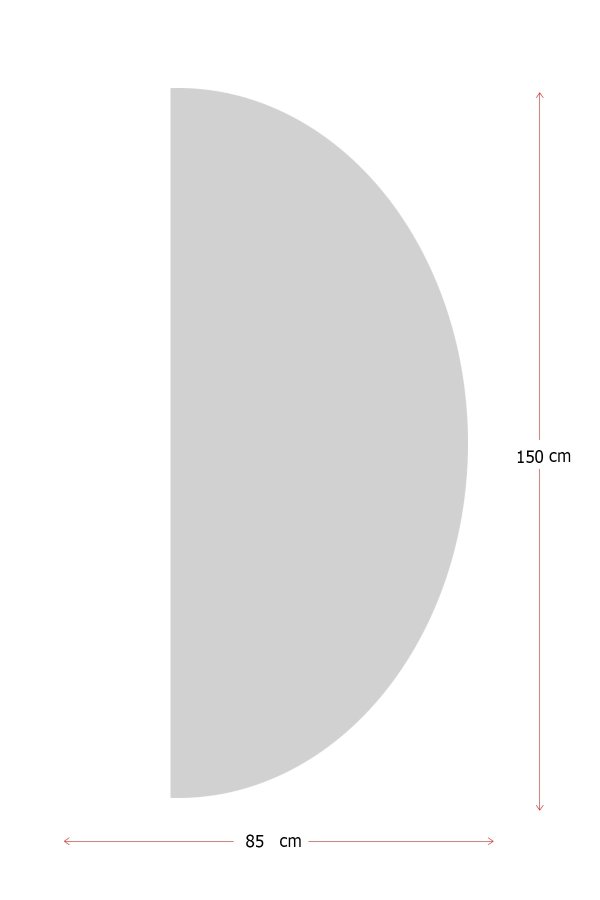 TEPPI Rainbow gulvtppe til brn, halvrund - multifarvet polyester (85x160)