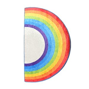 TEPPI Regnbgsmatta fr barn, halvrund - flerfrgad polyester (85x160)