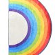 TEPPI Rainbow gulvtppe til brn, halvrund - multifarvet polyester (85x160)