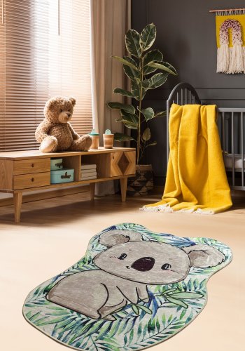 TEPPI Koala gulvtppe til brn, organisk - multifarvet polyester (120x160)