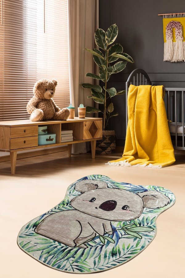 TEPPI Koala gulvtppe til brn, organisk - multifarvet polyester (120x160)