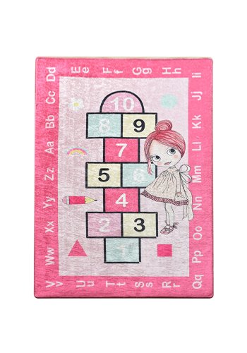 TEPPI Prenses gulvtppe til brn, rektangulr - multifarvet polyester (140x190)