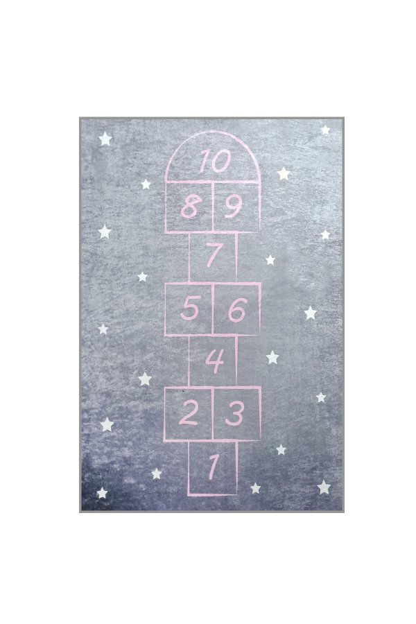 TEPPI Hopscotch gulvtppe til brn, rektangulr - multifarvet polyester (100x160)