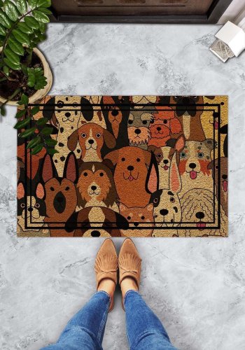 TEPPI Cane drmtte m. mnster, rektangulr - multifarvet PVC (60x40)