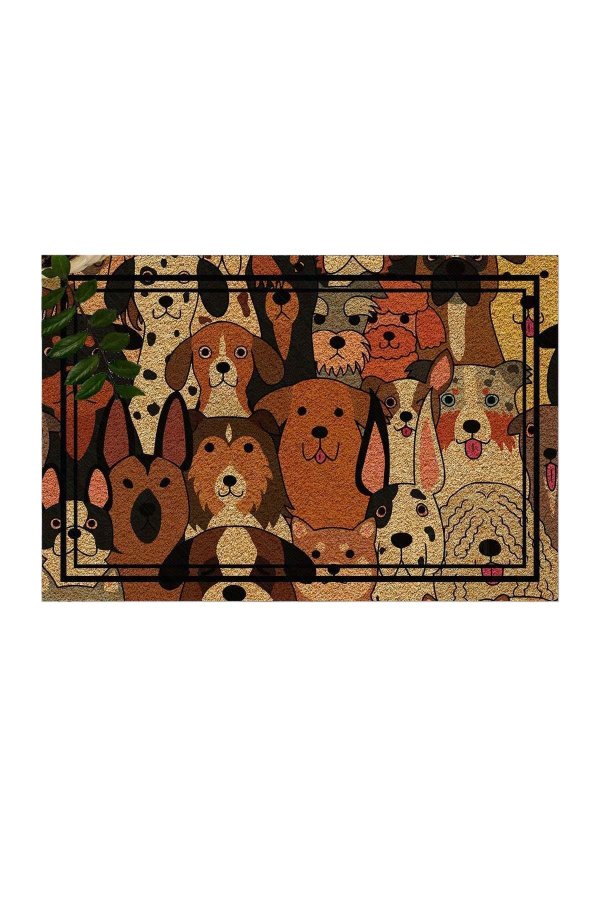 TEPPI Cane drmtte m. mnster, rektangulr - multifarvet PVC (60x40)