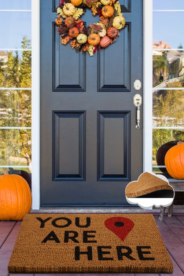 TEPPI Coco You Are Here drmtte m. mnster, rektangulr - multifarvet kokos (60x40)