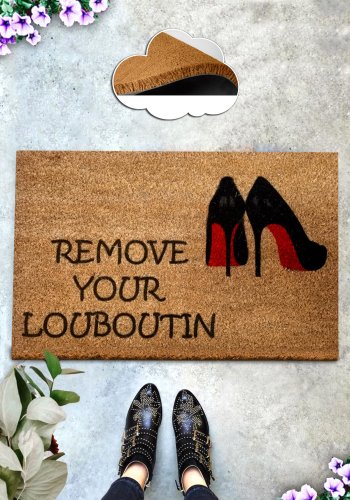 TEPPI Coco Remove drmtte m. mnster, rektangulr - multifarvet coir (60x40)