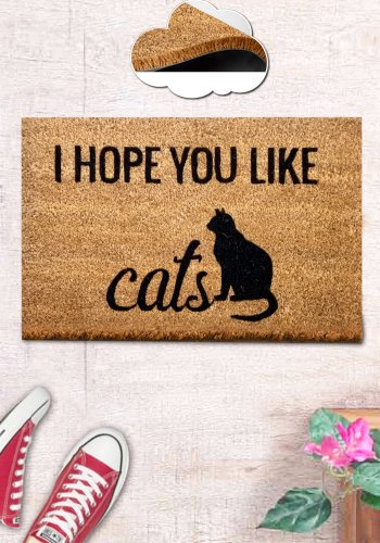 TEPPI Coco You Like Cats drmtte m. mnster, rektangulr - multifarvet coir (60x40)
