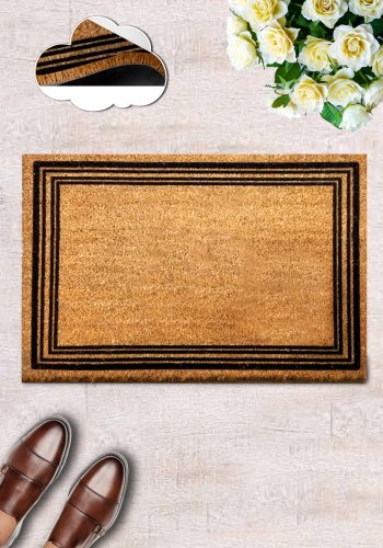 TEPPI Coco Cadre drmtte m. mnster, rektangulr - multifarvet coir (60x40)