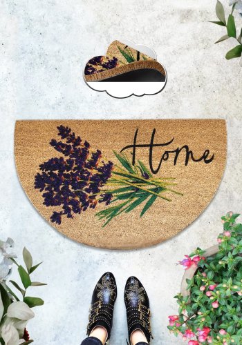 TEPPI Joven Coco drmtte m. mnster, halvrund - multifarvet kokos (75x45)