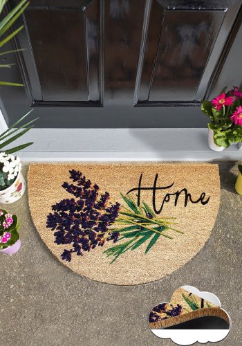 TEPPI Joven Coco drmtte m. mnster, halvrund - multifarvet kokos (75x45)