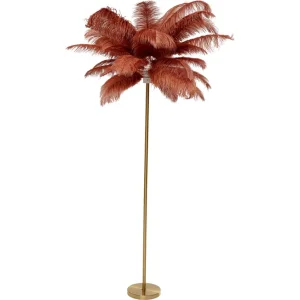 KARE DESIGN Feather Palm gulvlampe - rustrd strudsefjer og messing stl