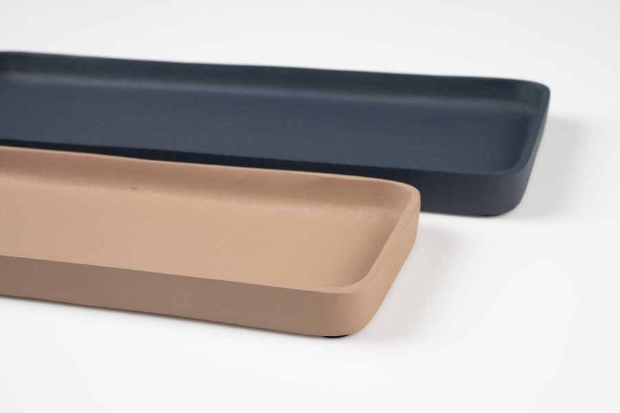 ZUIVER Rebel-brett, rektangulrt - rosa og bltt aluminium (sett med 2)