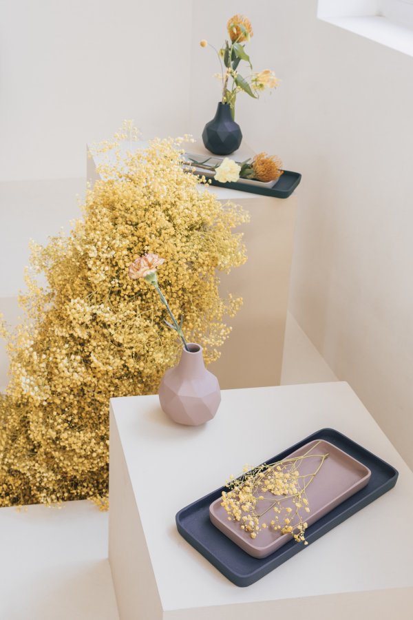 ZUIVER Rebel-brett, rektangulrt - rosa og bltt aluminium (sett med 2)