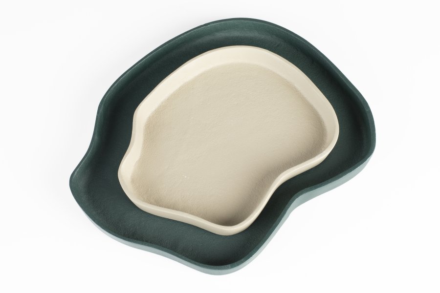 ZUIVER Revolt-brett, kologisk - elfenben og grnn aluminium (sett med 2)