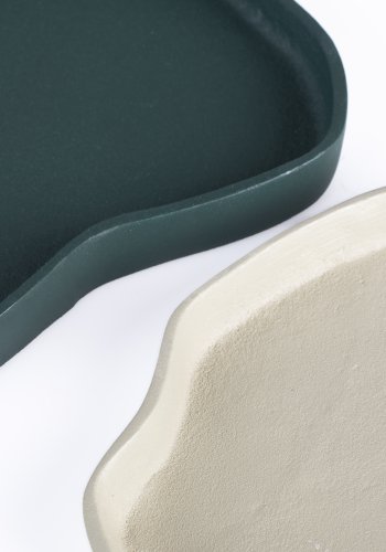 ZUIVER Revolt-brett, kologisk - elfenben og grnn aluminium (sett med 2)