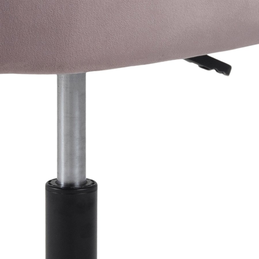 ACT NORDIC Brooke Schreibtischstuhl, mit Armlehnen – staubrosa Polyester und schwarzes Metall