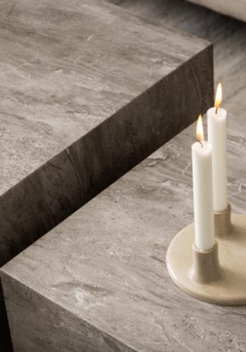 ACT NORDIC Dice soffbord, rektangulärt/fyrkantigt - grtt papper med River-marmormönster (set om 2)