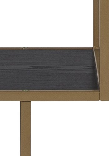 ACT NORDIC Seaford bogreol - sort melamin ask og guld metal(H:185cm x77cm x cm)