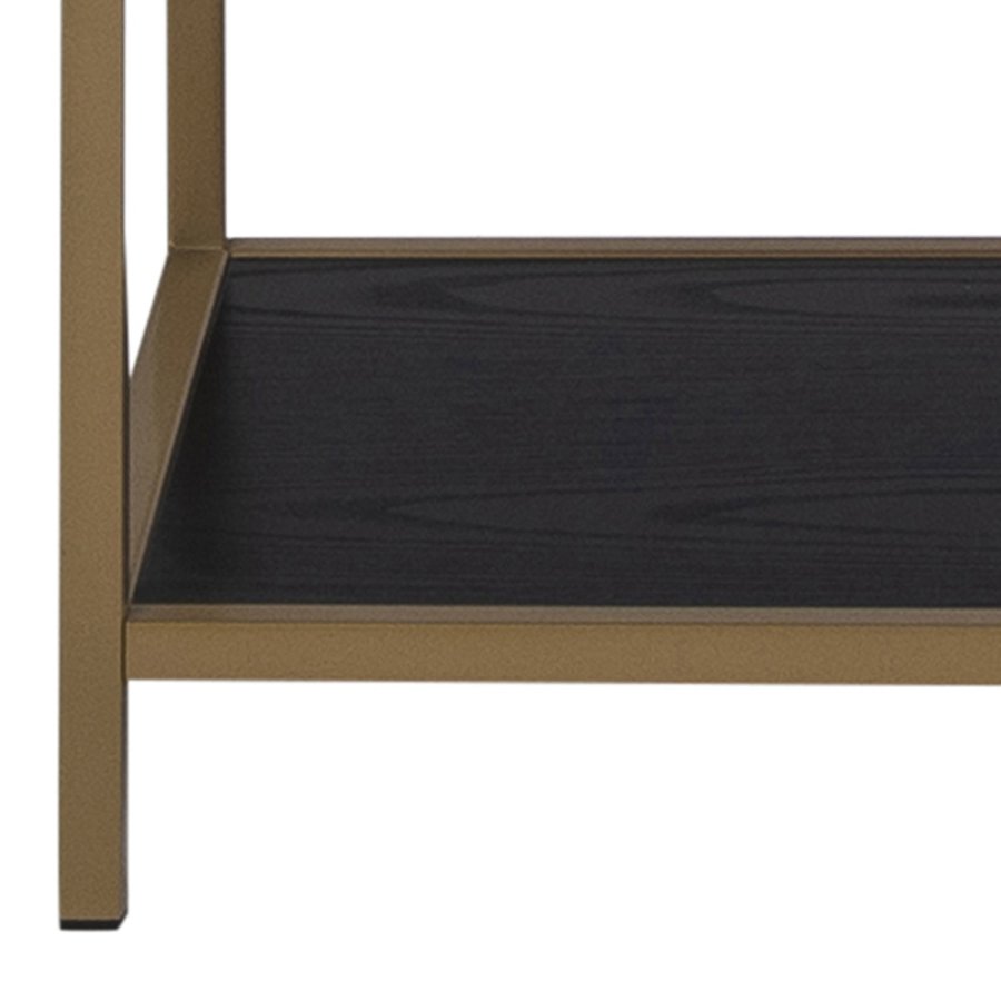 ACT NORDIC Seaford bogreol - sort melamin ask og guld metal(H:185cm x77cm x cm)