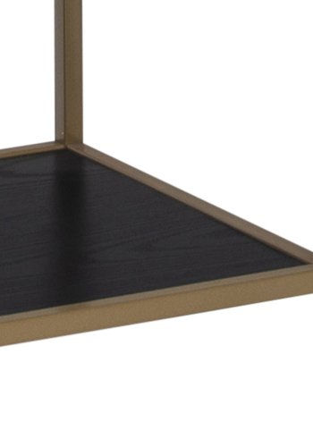 ACT NORDIC Seaford bogreol - sort melamin ask og guld metal(H:185cm x77cm x cm)