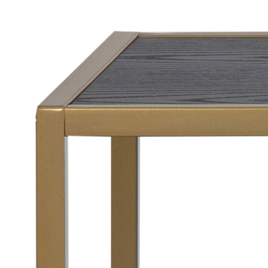 ACT NORDIC Seaford bogreol - sort melamin ask og guld metal(H:78cm x114cm x cm)