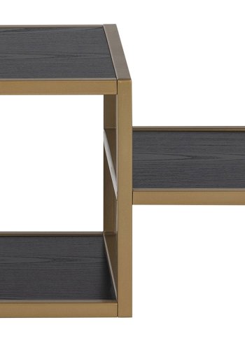 ACT NORDIC Seaford bogreol - sort melamin ask og guld metal(H:78cm x114cm x cm)
