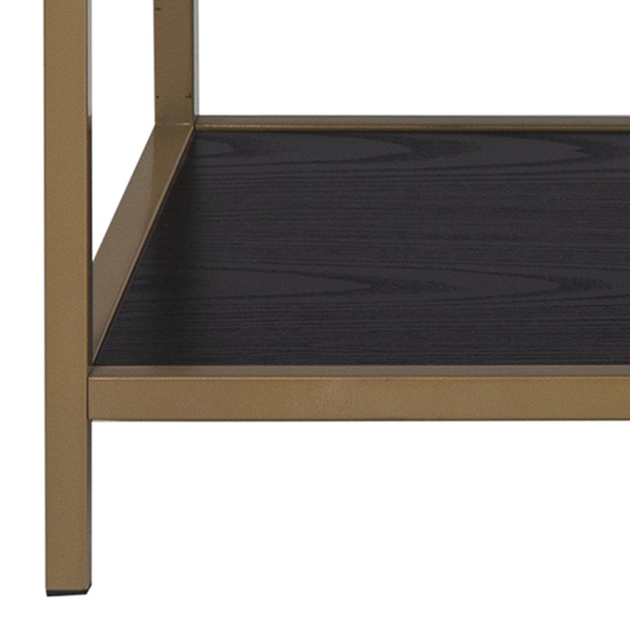 ACT NORDIC Seaford bogreol - sort melamin ask og guld metal(H:78cm x114cm x cm)