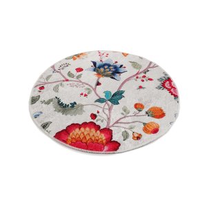 TEPPI Arya teppe med mnster, rundt - flerfarget polyester (100)