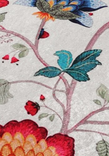 TEPPI Arya gulvtppe m. mnster, rund - multifarvet polyester (100)