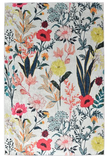 TEPPI Derosa Hall gulvtppe m. mnster, rektangulr - multifarvet polyester (100x300)