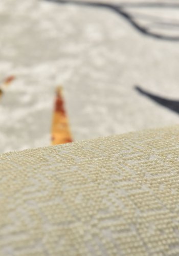 TEPPI Herbal gulvtppe m. mnster, rektangulr - multifarvet polyester (120x180)